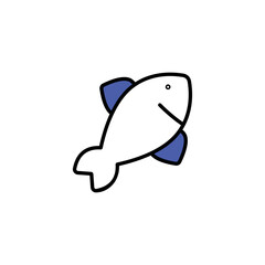 Fish icon design with white background stock illustration