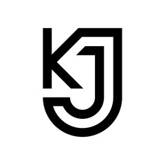 k and j letter logo design