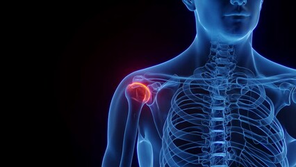 Animation of a man's painful, inflamed right shoulder