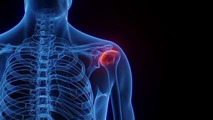 Animation of man's inflamed shoulder