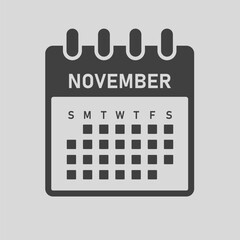 Vector template icon page calendar, month November