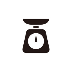 Kitchen scale icon.Flat silhouette version.