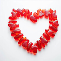 Delectable Devotion: Heart Candies Illustration, Generative AI