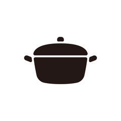 Stock pot icon.Flat silhouette version.