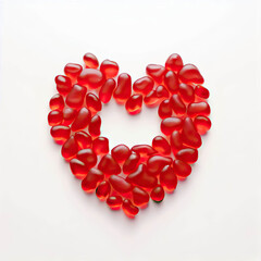 Obraz premium Delectable Devotion: Heart Candies Illustration, Generative AI