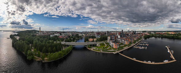 Aerial panorama view from Tampere, Finland