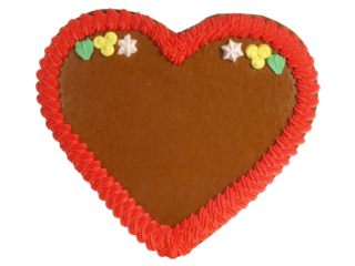 Gingerbread Heart without Scripture on Transparent PNG Background - Lebkuchenherz