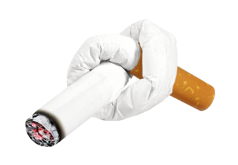 Burning Cigarette with Knot on Transparent PNG Background