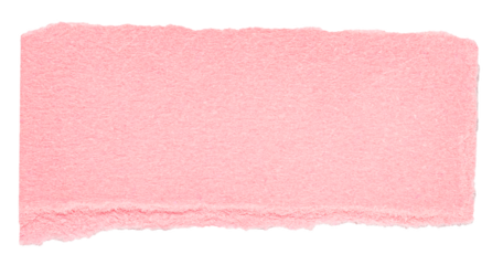 Single piece of isolated ripped crumpled blank pink paper with copy space for text on white or transparent background
