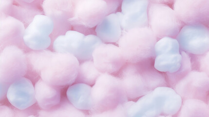 Colorful cotton candy in soft pastel color background. Generative AI