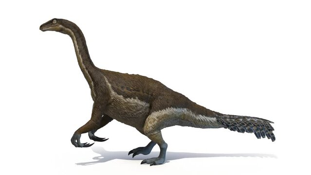 Animation of a Therizinosaurus dinosaur walking