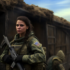 Empowered Female Soldier: Holding Her Ground in the Fray. Women Professional Soldier.