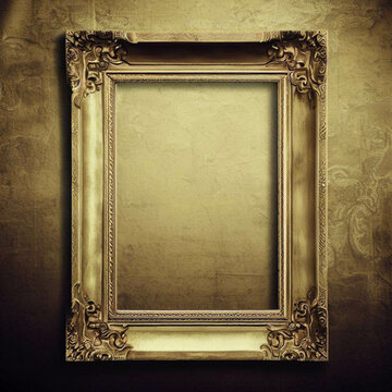Photo of vintage baroque style antique royal picture frame