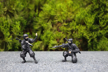 the fun of ninja figure at outdoor © Seaonweb