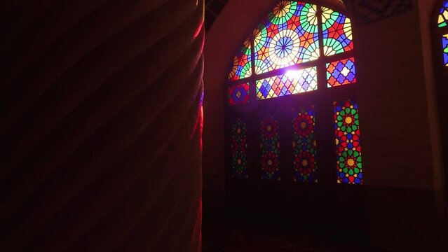 Prayer Hall Of Nasir Ol Molk Pink Mosque Shiraz Iran