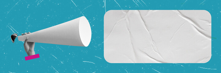 Expressing your own thoughts on the Internet. Modern design, collage of contemporary art. Inspiration, idea.