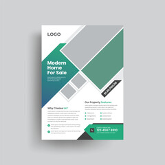 Fototapeta premium Dream Home For sale, Real estate home sale flyer template. Real Estate Flyer Design fully editable design