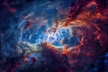 Fototapeta na wymiar Awe inspiring sight of an incredible galaxy nebula, a magnificent cluster of stars in the vastness of outer space, offering a glimpse into the mysteries of the universe. Ai generated