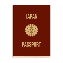 日本のパスポートイメージ。ベクターイラスト。