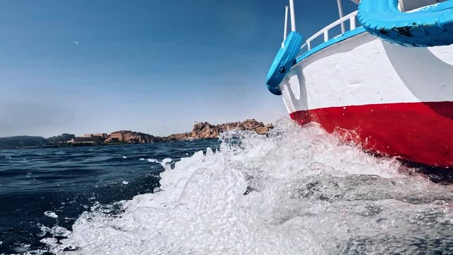 Speeding over the top of water towards Philae Temple_Graded_GoPro Hero 11 Black