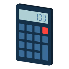 Digital calculator isolated: accounting concept - obrazy, fototapety, plakaty