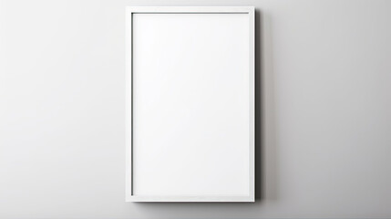 Vertical Blank Picture Frame Mockup on a White Wall. Vertical.