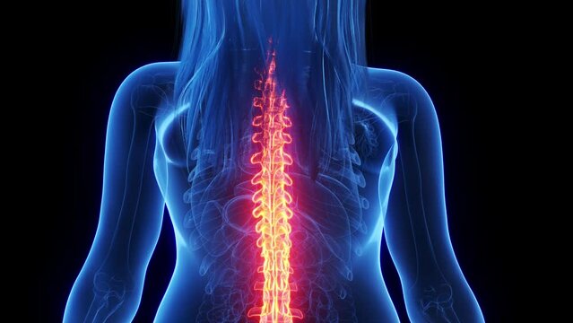 Animation of a woman's spinal column