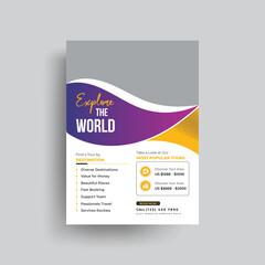 Tour Travel Agency Promotion travel flyer design template, tour flyer, tourism color a4 print ready flyer