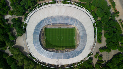 Aerial photography of an entire stadium in Hannover, Germany
