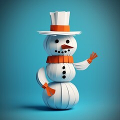 snowman paper style Generative AI