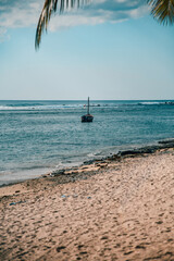 boat on the beach Mauritius