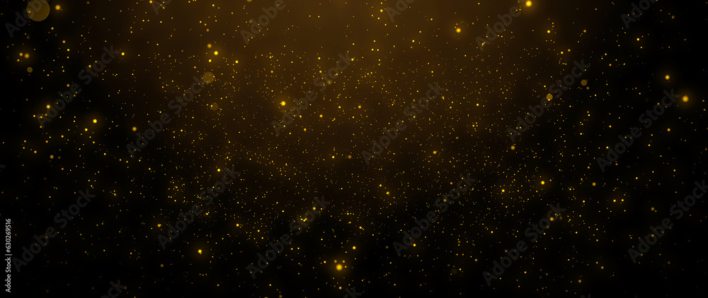 Wall mural gold particles abstract background with shining golden particle stars dust. beautiful futuristic gli