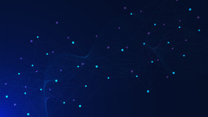 Abstract geometric background with connect points and lines. Molecule, network connection and communication technology concept background. 