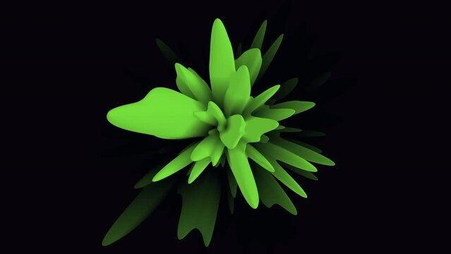 A delicate green flower stands out against a mysterious black backdrop, creating an enchanting and surreal scene that invites viewers to explore the beauty of nature