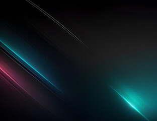 Fototapeta premium Black background with magenta and turquoise stripes