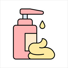 The Liquid Soap, Lotion, Cream, Shampoo icon. Shower Gel symbol. vector illustration on white background