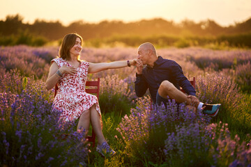 Romantic couple in a lavender field © Xalanx