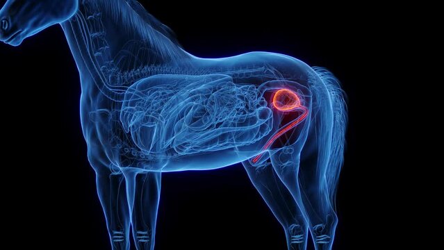 Animation of a horse's urinary bladder