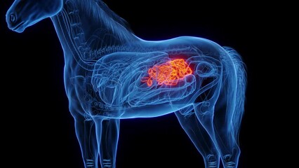 Animation of a horse's small intestine