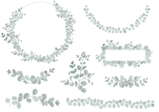 Eukalyptus Illustration watercolor Clipart Floral Blume Hochzeit Flower handmadecards kartengestaltung