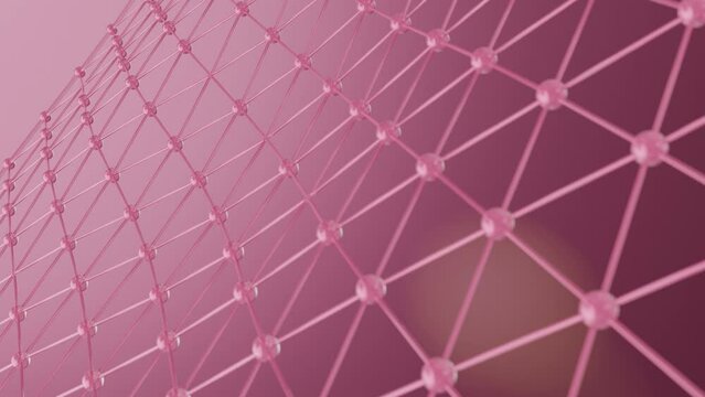 Pink collagen molecule absorb by skin cell, regain elasticity and heal wrinkle skin. Cosmetic and supplementary food concept. 3D rendering.