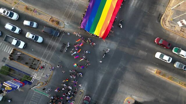 Progress Pride Flag. Pride month. activism, community and freedom Concept. Freedom and love concept.