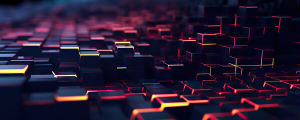 Obraz premium Abstract digital background. Can be used for technological processes, neural networks and AI, digital storages, sound and graphic forms, science, education, etc.