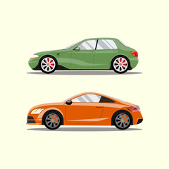 vector cars flat style