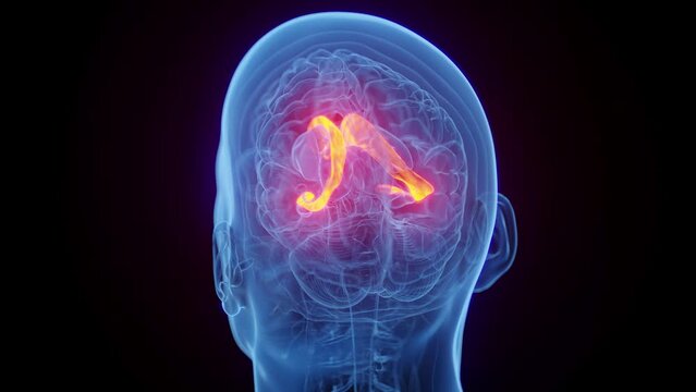 Animation of a man's lateral ventricle