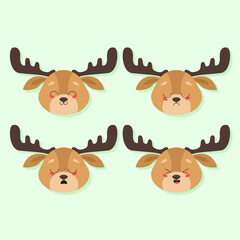 Fototapeta premium vector emojis of deer