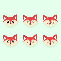 Fototapeta premium vector emojis of fox