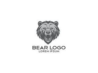 Angry Bear Logo Mascot Template Vector Icon Stock Vector, vector and illustration,