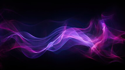 Neon colour purple lines on black background. Creative abstract wallpaper, ai generated