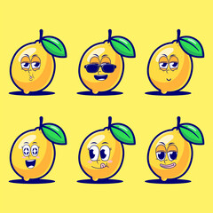 vector cartoon emojis of lemon